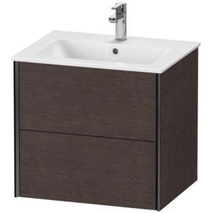 XViu Duravit vasque XV41250B272 61 x 56 x 48 cm, chêne foncé brossé, 2 tiroirs, suspendu, noir mat