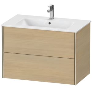 XViu Duravit vasque XV41260B171 81 x 56 x 48 cm, chêne méditerranéen, 2 tiroirs, suspendu, champagne mat