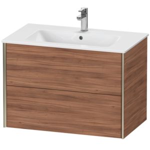 Duravit XViu Waschtisch-Unterschrank XV41260B179 81 x 56 x 48 cm, nussbaum natur, 2 Schubkästen, wandhängend, champagner matt
