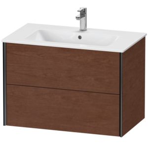 Duravit XViu Waschtisch-Unterschrank XV41260B213 81 x 56 x 48 cm, amerikanischer nussbaum, 2 Schubkästen, wandhängend, schwarz matt
