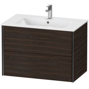 Duravit XViu Waschtisch-Unterschrank XV41260B269 81 x 56 x 48 cm, nussbaum gebürstet, 2 Schubkästen, wandhängend, schwarz matt