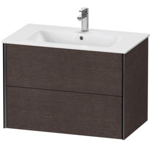 XViu Duravit vasque XV41260B272 81 x 56 x 48 cm, chêne foncé brossé, 2 tiroirs, suspendu, noir mat