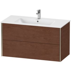 Duravit XViu Waschtisch-Unterschrank XV41270B113 101 x 56 x 48 cm, amerikanischer nussbaum, 2 Schubkästen, wandhängend, champagner matt