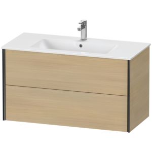 Duravit XViu vanity unit XV41270B271 101 x 56 x 48 cm, Mediterranean oak, 2 drawers, wall-hung, matt black