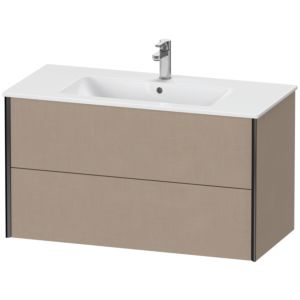 Duravit XViu Waschtisch-Unterschrank XV41270B275 101 x 56 x 48 cm, leinen, 2 Schubkästen, wandhängend, schwarz matt