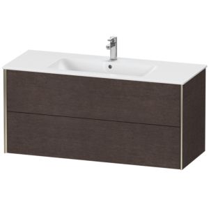 Duravit XViu Waschtisch-Unterschrank XV41280B172 121 x 56 x 48 cm, eiche dunkel gebürstet, 2 Schubkästen, wandhängend, champagner matt