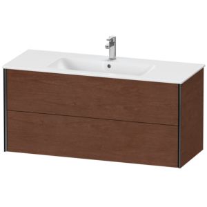Duravit XViu Waschtisch-Unterschrank XV41280B213 121 x 56 x 48 cm, amerikanischer nussbaum, 2 Schubkästen, wandhängend, schwarz matt