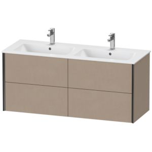 XViu Duravit vasque XV41290B275 128x48x56cm, 4 tiroirs, suspendu, noir mat, lin
