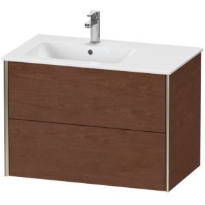 Duravit XViu Waschtisch-Unterschrank XV41580B113 81x48x56cm, 2 Schubkästen, Becken links, champagner matt, amerikanischer nussbaum