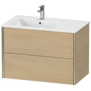 Duravit XViu Waschtisch-Unterschrank XV41580B171 81x48x56cm, 2 Schubkästen, Becken links, champagner matt, mediterrane eiche
