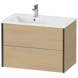 Duravit XViu Waschtisch-Unterschrank XV41580B271 81x48x56cm, 2 Schubkästen, Becken links, schwarz matt, mediterrane eiche