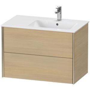 Duravit XViu vanity unit XV41590B171 81x48x56cm, 2 drawers, basin on the right, matt champagne, Mediterranean oak