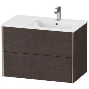 Duravit XViu vanity unit XV41590B172 81x48x56cm, 2 drawers, basin on the right, matt champagne, brushed dark oak
