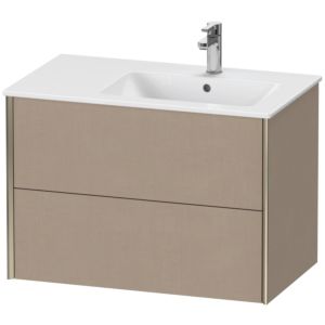 XViu Duravit vasque XV41590B175 81x48x56cm, 2 tiroirs, vasque à droite, champagne mat, lin