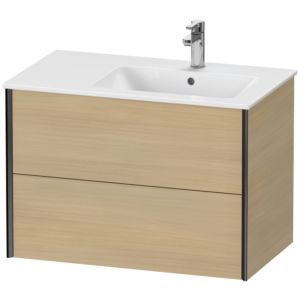Duravit XViu Waschtisch-Unterschrank XV41590B271 81x48x56cm, 2 Schubkästen, Becken rechts, schwarz matt, mediterrane eiche