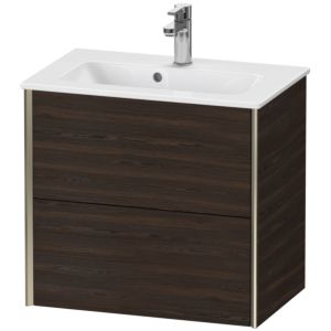 Duravit XViu Waschtisch-Unterschrank XV41780B169 61 x 56 x 39 cm, nussbaum gebürstet, 2 Schubkästen, wandhängend, champagner matt