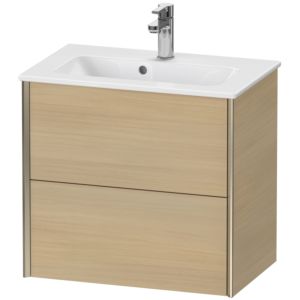 XViu Duravit vasque XV41780B171 61 x 56 x 39 cm, chêne méditerranéen, 2 tiroirs, suspendu, champagne mat
