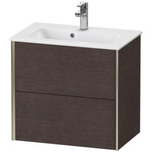 Duravit XViu Waschtisch-Unterschrank XV41780B172 61 x 56 x 39 cm, eiche dunkel gebürstet, 2 Schubkästen, wandhängend, champagner matt