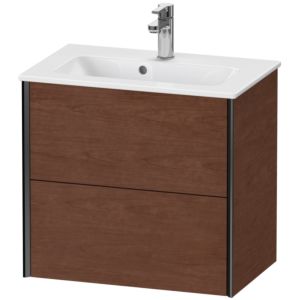 Duravit XViu Waschtisch-Unterschrank XV41780B213 61 x 56 x 39 cm, amerikanischer nussbaum, 2 Schubkästen, wandhängend, schwarz matt