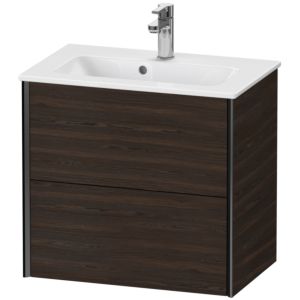 XViu Duravit vasque XV41780B269 61 x 56 x 39 cm, noyer brossé, 2 tiroirs, suspendu, noir mat
