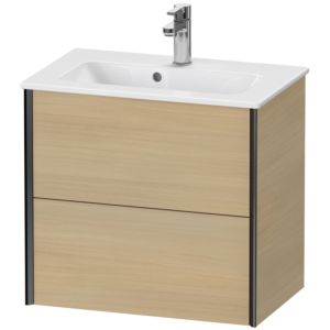 Duravit XViu Waschtisch-Unterschrank XV41780B271 61 x 56 x 39 cm, mediterrane eiche, 2 Schubkästen, wandhängend, schwarz matt