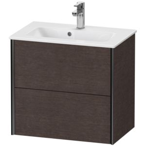 XViu Duravit vasque XV41780B272 61 x 56 x 39 cm, chêne foncé brossé, 2 tiroirs, suspendu, noir mat