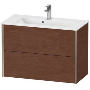 XViu Duravit vasque XV41790B113 81 x 56 x 39 cm, noyer américain, 2 tiroirs, suspendu, champagne mat