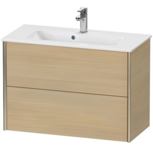 Duravit XViu Waschtisch-Unterschrank XV41790B171 81 x 56 x 39 cm, mediterrane eiche, 2 Schubkästen, wandhängend, champagner matt