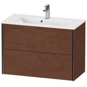 XViu Duravit vasque XV41790B213 81 x 56 x 39 cm, noyer américain, 2 tiroirs, suspendu, noir mat