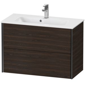 Duravit XViu Waschtisch-Unterschrank XV41790B269 81 x 56 x 39 cm, nussbaum gebürstet, 2 Schubkästen, wandhängend, schwarz matt