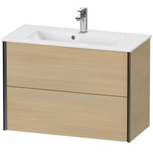 Duravit XViu Waschtisch-Unterschrank XV41790B271 81 x 56 x 39 cm, mediterrane eiche, 2 Schubkästen, wandhängend, schwarz matt
