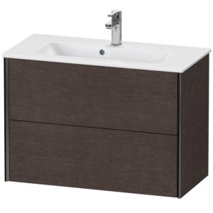 XViu Duravit vasque XV41790B272 81 x 56 x 39 cm, chêne foncé brossé, 2 tiroirs, suspendu, noir mat