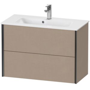 XViu Duravit vasque XV41790B275 81 x 56 x 39 cm, lin, 2 tiroirs, suspendu, noir mat