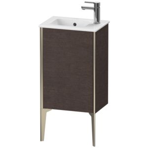 XViu Duravit vasque XV4480LB172 41x29x59,4cm, debout, champagne mat, charnière à gauche, chêne foncé brossé