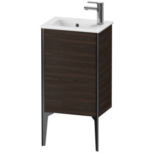 XViu Duravit vasque XV4480LB269 41x29x59,4cm, debout, noir mat, butée à gauche, noyer brossé