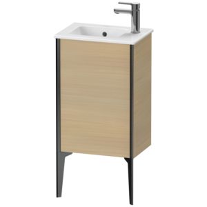 Duravit XViu Waschtisch-Unterschrank XV4480LB271 41x29x59,4cm, stehend, schwarz matt, Anschlag links, mediterrane eiche