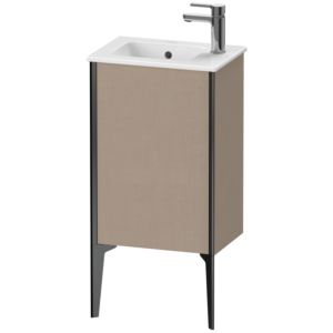 XViu Duravit vasque XV4480RB275 41x29x59,4cm, sur pied, noir mat, butée à droite, lin