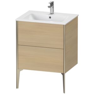 Duravit XViu Waschtisch-Unterschrank XV44810B171 61 x 59,4 x 48 cm, mediterrane eiche, 2 Auszüge, stehend, champagner matt