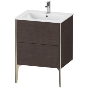 Duravit XViu vanity unit XV44810B172 61 x 59.4 x 48 cm, brushed dark oak, 2 pull-outs, standing, matt champagne