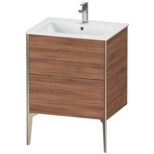 Duravit XViu vanity unit XV44810B179 61 x 59.4 x 48 cm, natural walnut, 2 pull-outs, standing, matt champagne