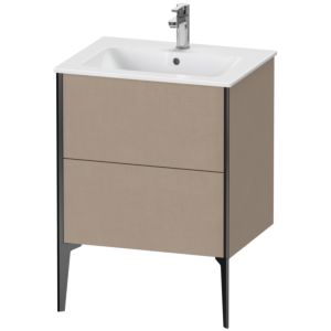 XViu Duravit vasque XV44810B275 61 x 59,4 x 48 cm, lin, 2 coulissants, debout, noir mat