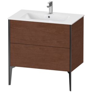 XViu Duravit vasque XV44820B213 81 x 59,4 x 48 cm, noyer américain, 2 coulissants, debout, noir mat