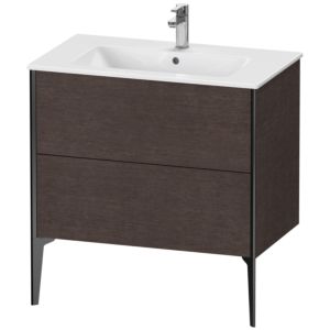 Duravit XViu Waschtisch-Unterschrank XV44820B272 81 x 59,4 x 48 cm, eiche dunkel gebürstet, 2 Auszüge, stehend, schwarz matt
