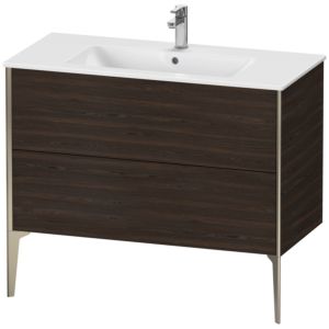 Duravit XViu Waschtisch-Unterschrank XV44830B169 101 x 59,4 x 48 cm, nussbaum gebürstet, 2 Auszüge, stehend, champagner matt