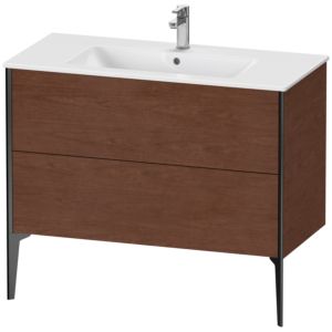 Duravit XViu Waschtisch-Unterschrank XV44830B213 101 x 59,4 x 48 cm, amerikanischer nussbaum, 2 Auszüge, stehend, schwarz matt