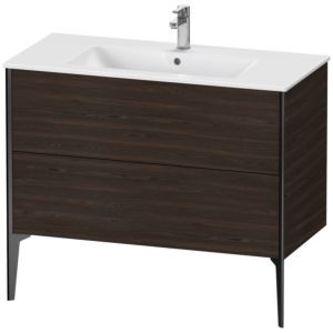 Duravit XViu Waschtisch-Unterschrank XV44830B269 101 x 59,4 x 48 cm, nussbaum gebürstet, 2 Auszüge, stehend, schwarz matt