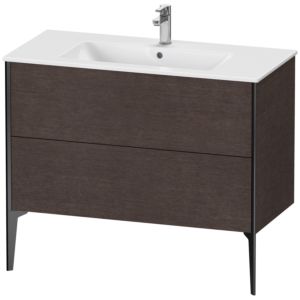 Duravit XViu Waschtisch-Unterschrank XV44830B272 101 x 59,4 x 48 cm, eiche dunkel gebürstet, 2 Auszüge, stehend, schwarz matt