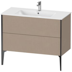 XViu Duravit vasque XV44830B275 101 x 59,4 x 48 cm, lin, 2 coulissants, debout, noir mat