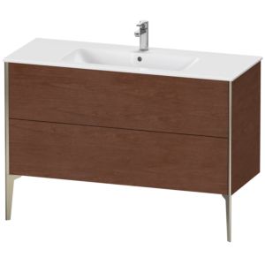 Duravit XViu Waschtisch-Unterschrank XV44840B113 121 x 59,4 x 48 cm, amerikanischer nussbaum, 2 Auszüge, stehend, champagner matt