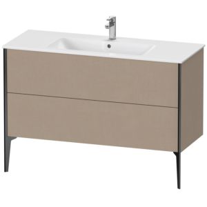 Duravit XViu Waschtisch-Unterschrank XV44840B275 121 x 59,4 x 48 cm, leinen, 2 Auszüge, stehend, schwarz matt